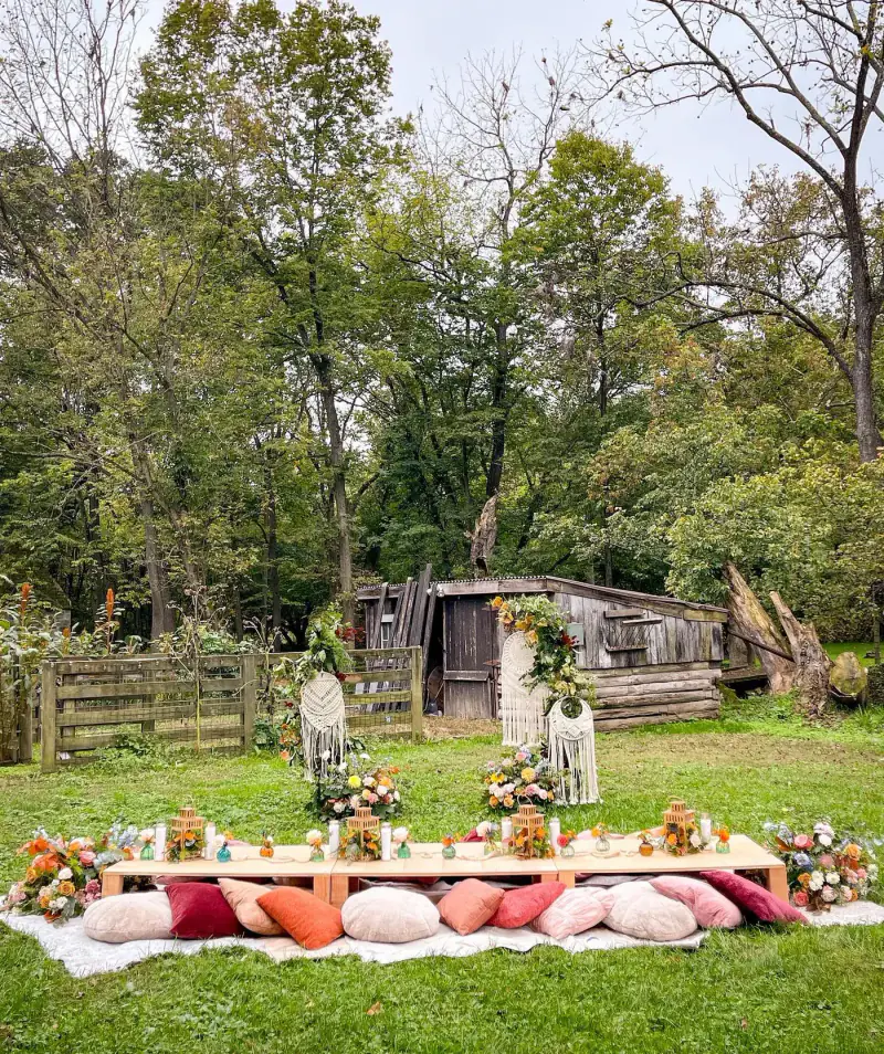 Rustic barn picnic